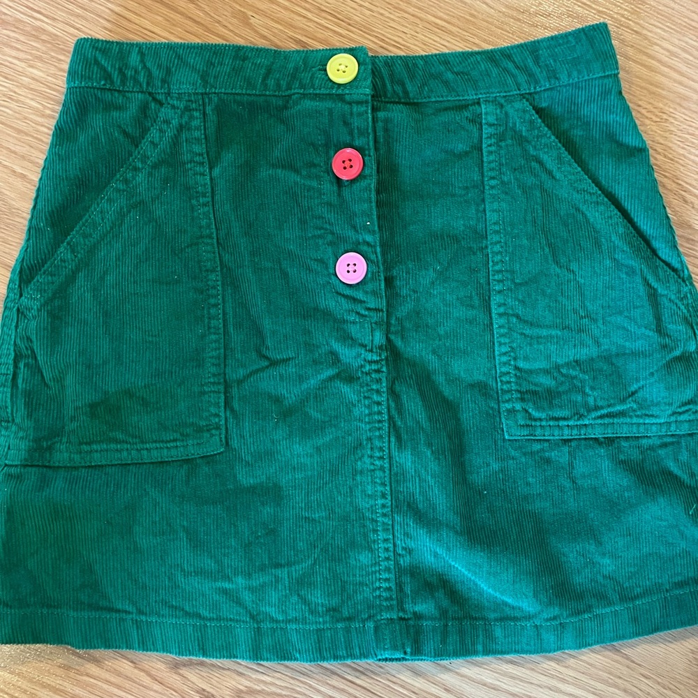 Mini Boden Corduroy Button Skirt‎ Size 9-10Y